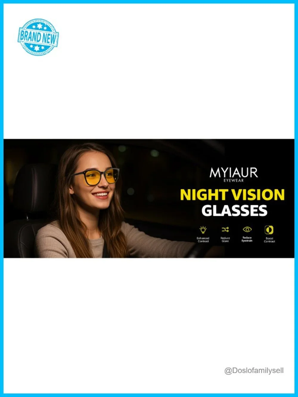 Polarized Night Driving Glasses for Women, Anti-Glare Yellow Lens